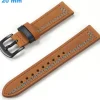 Bracelet 20 mm Cuir véritable Ardillon montre Brun