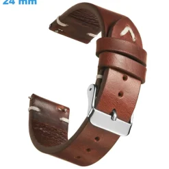 Bracelet 24 mm Cuir véritable Brun montre