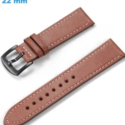 Bracelet 22 mm Cuir véritable de montre Brun boucle Ardillon