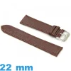 Bracelet 22 mm de montre brun cuir véritable Plat Lézard