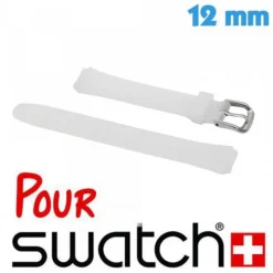 Bracelet 12 mm de montre pour Swatch Translucide Silicone lisse