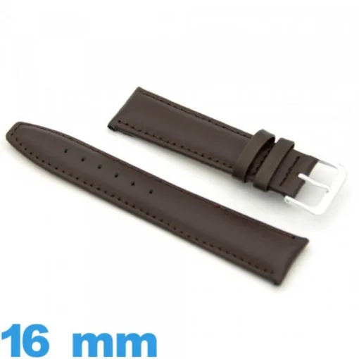 Bracelet 16 mm de montre Rembourré Cuir