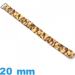 Bracelet 20 mm Military pour montre Marron N.A.T.O Nylon