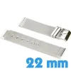 Bracelet 22 mm montre Argenté Maille milanaise acier
