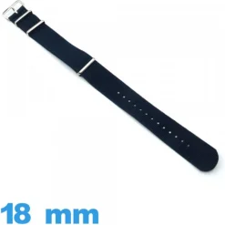 Bracelet 18 mm montre Bleu Nato Textile