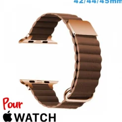 Bracelet 42 mm montre pour Apple Watch Cuir Micro Fibre