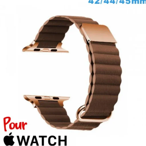 Bracelet 42 mm montre pour Apple Watch Cuir Micro Fibre