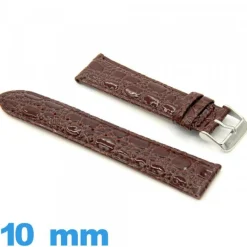 Bracelet 10 mm montre Rembourré cuir Crocodile