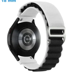 Bracelet 18 mm Nylon Blanc et Noir montre