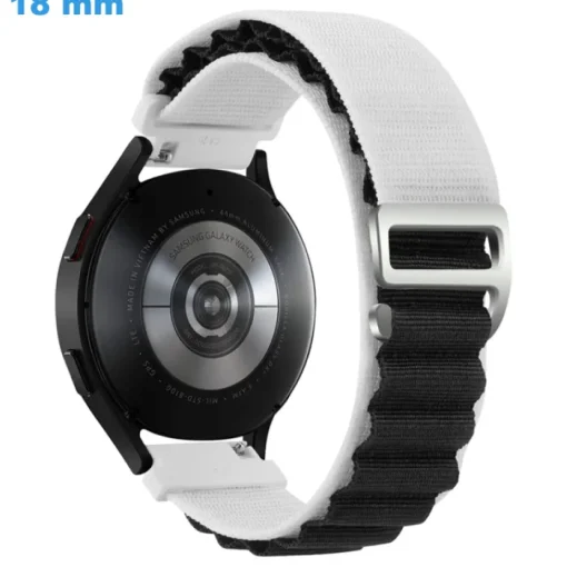Bracelet 18 mm Nylon Blanc et Noir montre