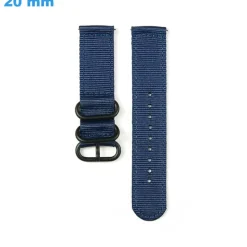 Bracelet 20 mm Nylon Bleu pour montre