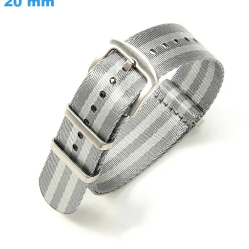 Bracelet 20 mm Nylon boucle Ardillon montre Gris