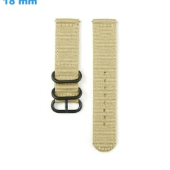 Bracelet 18 mm Nylon boucle Ardillon pour montre Beige