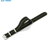 Bracelet 22 mm Nylon boucle Ardillon montre Noir