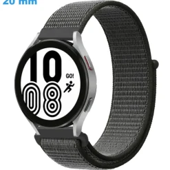 Bracelet 20 mm Nylon de montre Gris boucle Velcro