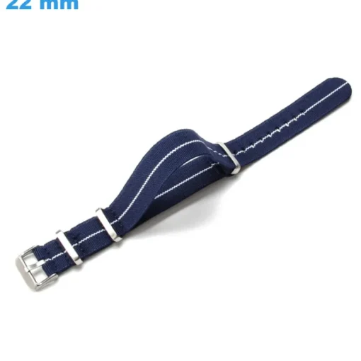 Bracelet 22 mm Nylon fermoir Ardillon montre Bleu