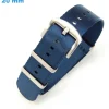Bracelet 20 mm Nylon fermoir Ardillon montre Bleu