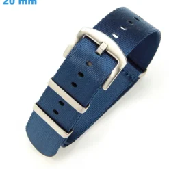 Bracelet 20 mm Nylon fermoir Ardillon montre Bleu