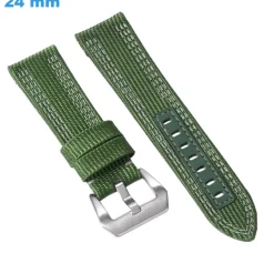Bracelet 24 mm Nylon fermoir Ardillon pour montre Vert