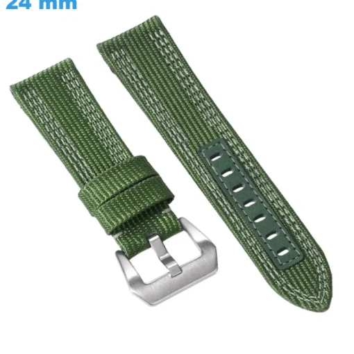 Bracelet 24 mm Nylon fermoir Ardillon pour montre Vert