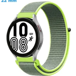 Bracelet 22 mm Nylon Gris de montre boucle Velcro