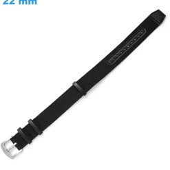 Bracelet 22 mm Nylon montre Noir boucle Ardillon