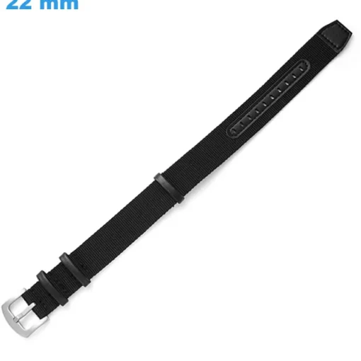 Bracelet 22 mm Nylon montre Noir boucle Ardillon