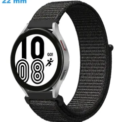 Bracelet 22 mm Nylon Noir montre fermoir Velcro