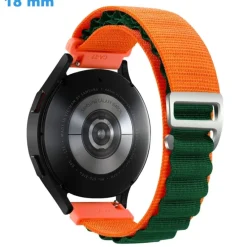 Bracelet 18 mm Nylon Orange et Vert pour montre