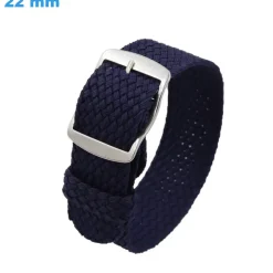 Bracelet 22 mm Nylon pour montre Bleu fermoir Ardillon