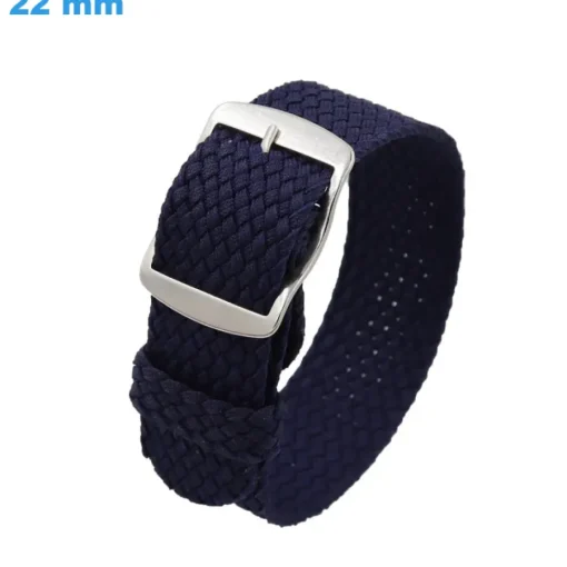 Bracelet 22 mm Nylon pour montre Bleu fermoir Ardillon