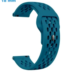 Bracelet 18 mm Silicone Bleu montre Bouton pression