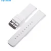 Bracelet 16 mm Silicone de montre Blanc Ardillon