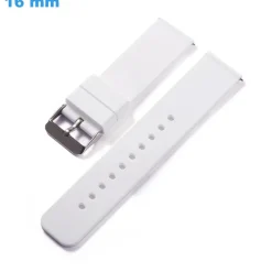 Bracelet 16 mm Silicone de montre Blanc Ardillon
