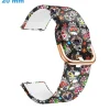 Bracelet 20 mm Silicone de montre Noir et Motif fermoir Ardillon