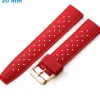 Bracelet 20 mm Silicone fermoir Ardillon montre Rouge