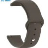 Bracelet 20 mm Silicone pour montre Brun fermoir Bouton pression