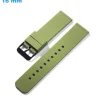 Bracelet 16 mm Silicone Vert pour montre fermoir Ardillon