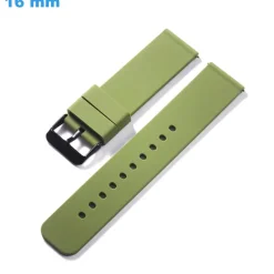 Bracelet 16 mm Silicone Vert pour montre fermoir Ardillon