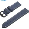 Bracelet 18 mm Simili cuir boucle Ardillon montre Bleu