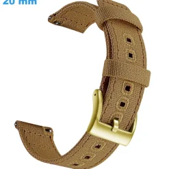 Bracelet 20 mm Tissu Café montre fermoir Ardillon