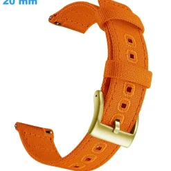 Bracelet 20 mm Tissu Orange pour montre fermoir Ardillon