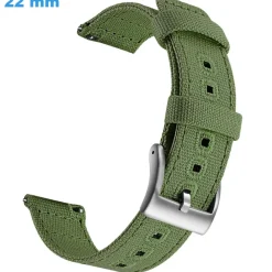 Bracelet 22 mm Tissu Vert pour montre Ardillon