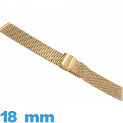 Bracelet acier doré montre 18 mm Maille tressé