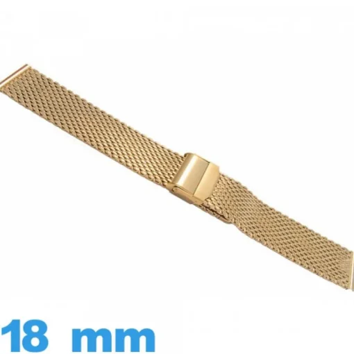 Bracelet acier doré montre 18 mm Maille tressé
