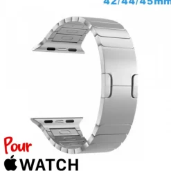 Bracelet Acier inoxydable Argente montre pour Apple Watch 42mm