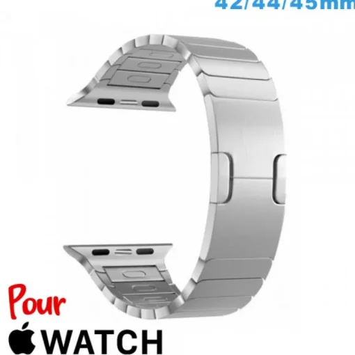 Bracelet Acier inoxydable Argente montre pour Apple Watch 42mm