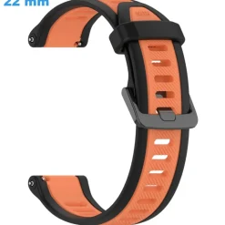 Bracelet Ardillon 22 mm Caoutchouc Orange et Noir montre