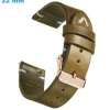 Bracelet Ardillon 22 mm Cuir véritable Vert pour montre