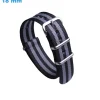 Bracelet Ardillon 18 mm Nylon Noir et Gris pour montre